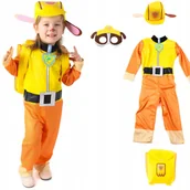 Dodatki do strojów karnawałowych - KOSTIUM PSI PATROL RUBBLE 4-6 L ZESTAW: STRÓJ CZAPKA MASKA I PLECAK - miniaturka - grafika 1