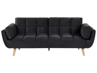 Sofy i kanapy - Shumee Shumee Sofa rozkładana welurowa czarna ASBY 231630 - miniaturka - grafika 1