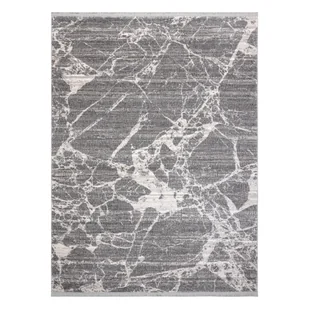 Dywan REBEC nowoczesny frędzle 51186B Marmur - dwa poziomy runa krem / szary 280x370 cm - Dywany - miniaturka - grafika 1