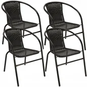 Fotele i krzesła ogrodowe - 4 x KRZESŁO OGRODOWE balkonowe na balkon taras TECHNORATTAN fotel BISTRO - miniaturka - grafika 1