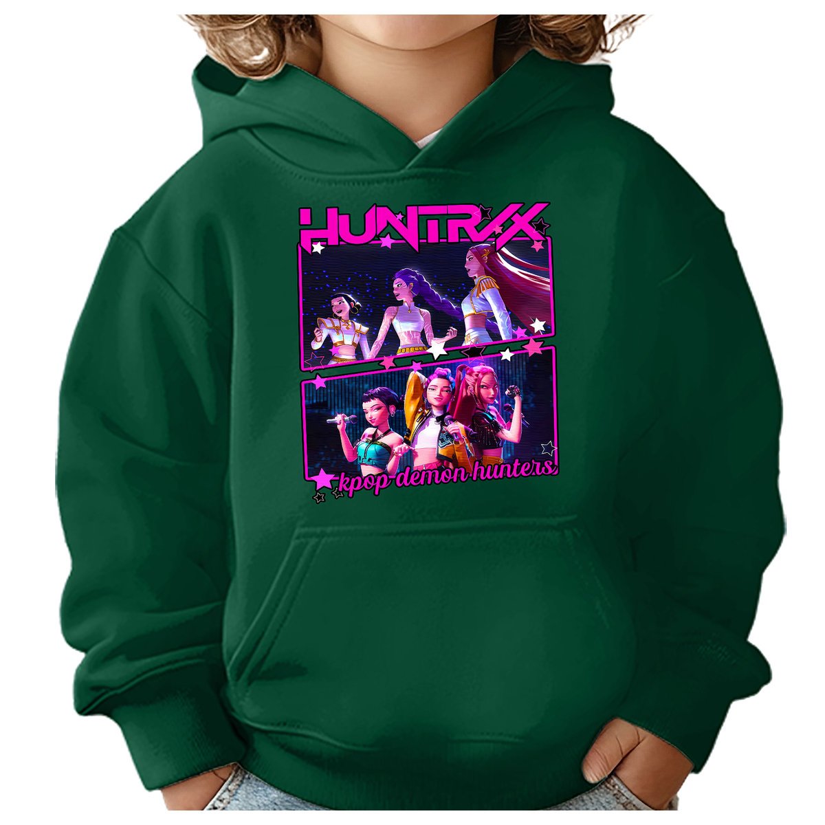 BLUZA DZIECIĘCA KPOP DEMON HUNTERS HUNTRIX 104 Z KAPTUREM BAWEŁNIANA