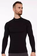 Bluzy sportowe męskie - Bluza termoaktywna męska Brubeck Merino Wool LS16660 czarny - miniaturka - grafika 1