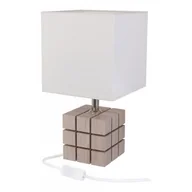 Lampy stojące - Beżowa lampka nocna kostka z abażurem - S230 K9-P66 - miniaturka - grafika 1