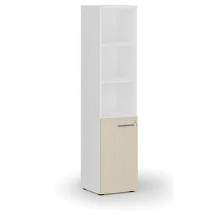 Szafa biurowa kombinowana PRIMO WHITE, drzwi na 2 poziomach, 1781 x 400 x 420 mm, biały/wiśnia - Szafy biurowe - miniaturka - grafika 4