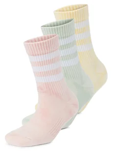 adidas Originals Skarpety w 3-paku Kobiety Bawełna żółty|różowy|zielony w paski, S - Skarpetki damskie - miniaturka - grafika 1