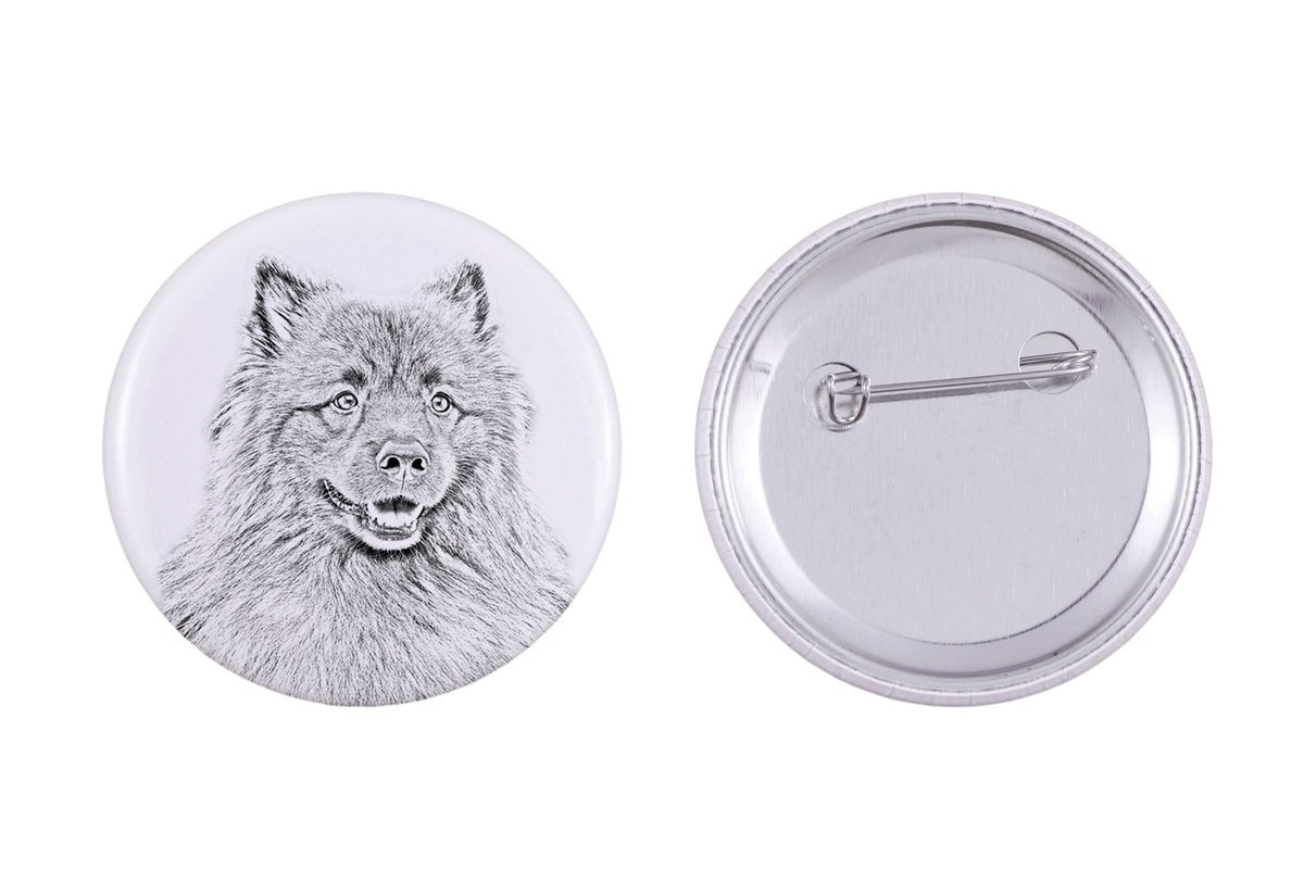 Szpic wilczy, Keeshond - przypinka z twoim psem, dodaj własne foto, marka Art-Dog