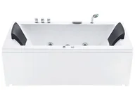 Wanny z hydromasażem - Wanna narożna LED prawa z hydromasażem 183 x 90 cm biała VARADERO - miniaturka - grafika 1