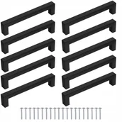 Meble modułowe i akcesoria - 10szt Uchwyt meblowy Kwadrat 128mm czarny mat - miniaturka - grafika 1