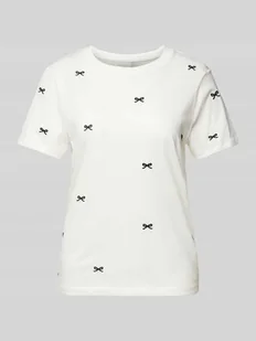 T-shirt z wyhaftowanym motywem model ‘CAMINO’ - Koszulki i topy damskie - miniaturka - grafika 1
