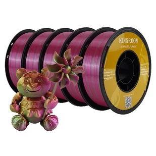 filament do drukarek 3D, jedwabiste wykończenie, opcja trzech kolorów, złoty, zielony, różowy, czerwony - Filamenty i akcesoria do drukarek 3D - miniaturka - grafika 1