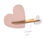 Lampy ścienne - Candellux Kinkiet LED 5W lampka dziecka półka serce różowe Heart 21-84552 - miniaturka - grafika 1