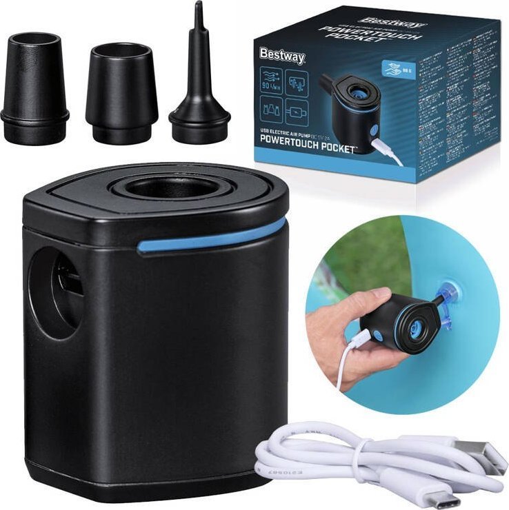 Bestway Elektryczna pompka powietrzba USB + końcówki 62289 EDUKAMP