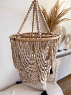 Żyrandol z Koralików BEŻOWY L - Oprawy, klosze i abażury - miniaturka - grafika 1