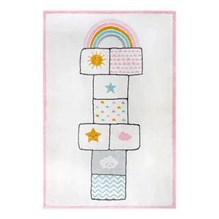 Biało-różowy dywan dziecięcy 120x170 cm Bouncy – Hanse Home - Dywany dla dzieci - miniaturka - grafika 1