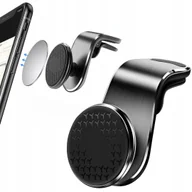 Uchwyty samochodowe do telefonów - UCHWYT NA TELEFON MAGNETYCZNY SAMOCHODOWY NA KRATKI NAWIEWU CZARNY - miniaturka - grafika 1