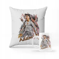Gadżety dla niej i dla niego - ZESTAW PODUSZKA + KUBEK Prezent Ronaldo + IMIĘ - miniaturka - grafika 1