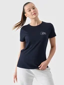 Koszulki i topy damskie - 4F T-shirt slim z nadrukiem damski - granatowy XS - miniaturka - grafika 1