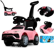 Chodziki - Nowy Sportowy jeździk SUV pchacz miękkie Kółka różowy - miniaturka - grafika 1