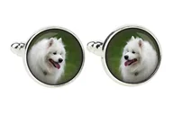 Spinki do mankietów i krawatów - Samojed, Samoyed, Samojedskaja - spinki do mankietów, ozdoba koszuli, zawieszka do koszuli marki Art-Dog - miniaturka - grafika 1