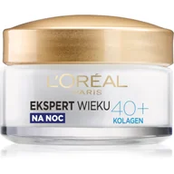 Kremy do twarzy - L'Oreal Paris Ekspert Wieku Przeciwzmarszczkowy krem nawilżający na noc 40+, 50ml - miniaturka - grafika 1
