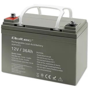 Qoltec Akumulator AGM 12V 36Ah max.540A 10,3 kg - Akumulatory samochodowe - miniaturka - grafika 1