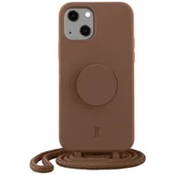 Etui i futerały do telefonów - Just Elegance Etui PopGrip do Apple iPhone 13 Brązowy - miniaturka - grafika 1