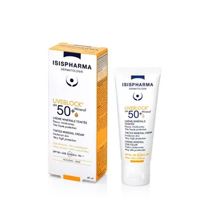 Isispharma Uveblock spf 50+ krem mineralny koloryzujący 40 ml - Balsamy i kremy do opalania - miniaturka - grafika 1