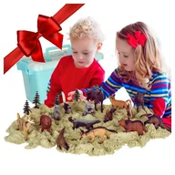 Klocki - Figurki Zwierzęta Zoo Safari Dzikie Zagroda Zestaw Mix Kuferek 19 Sztuk - miniaturka - grafika 1