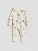 Body - Reserved - Bawełniany pajacyk - złamana biel - miniaturka - grafika 1