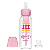 Butelki dla niemowląt - Dr.Browns SB8191 Butelka standard 250ml Options + dekorowana ze smoczkiem 6+ i ustnikiem niekapkiem różowa ][ MA_779768 - miniaturka - grafika 1
