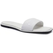 Klapki i japonki damskie - Calvin Klein Klapki | z dodatkiem skóry - miniaturka - grafika 1