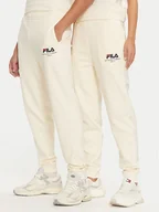 Spodnie sportowe męskie - Fila Spodnie dresowe Unisex Bovrup FAU0146 Écru Regular Fit - miniaturka - grafika 1