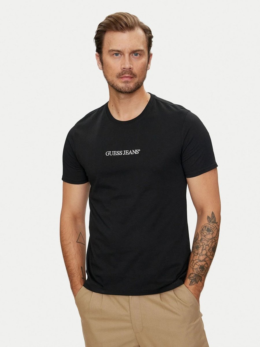 t-shirt uomo guess jeans m4yi52 k8hm0 jblk jet black