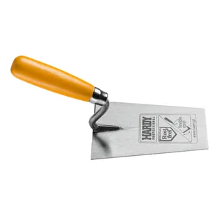Kielnia murarska seria 30 ze stali nierdzewnej 18 x 12 cm drewniana żółta rączka Hardy - Narzędzia murarskie - miniaturka - grafika 1