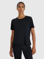 Koszulki sportowe damskie - 4F Koszulka treningowa oversize szybkoschnąca damska - czarna XXL - miniaturka - grafika 1