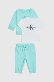 Komplety dla niemowląt - Calvin Klein Jeans komplet bawełniany niemowlęcy kolor turkusowy - grafika 1
