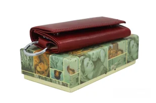 Etui skórzane na klucze / portfel - Czerwone - Etui na klucze - miniaturka - grafika 9