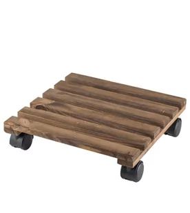Brązowa drewniana podstawka pod doniczkę na kółkach Esschert Design Nature, 29x29 cm - Donice - miniaturka - grafika 1