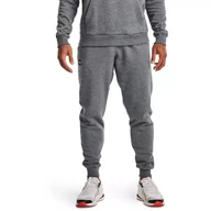 Spodnie sportowe męskie - Under Armour, Spodnie dresowe męskie Rival Fleece Jogger 2021, 1357128-012, szary, rozmiar M - miniaturka - grafika 1