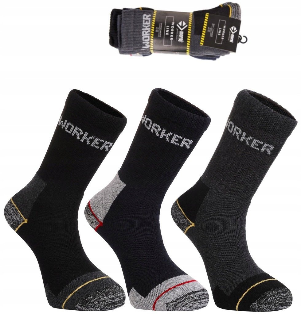 Skarpety Robocze Work Wytrzymałe Mocne Skarpetki Bawełna 3-Pary Moraj 43-46
