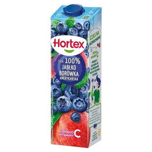 Hortex Sok 100 % jabłko borówka amerykańska 1 l - Soki i napoje niegazowane - miniaturka - grafika 1