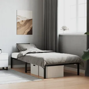 Metalowa rama łóżka, czarna, 90x200 cm Lumarko! - Łóżka - miniaturka - grafika 1