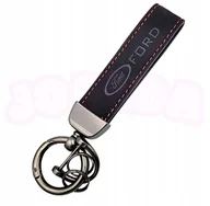 Akcesoria motoryzacyjne - BRELOK DO KLUCZY breloczek samochodowy logo FORD ALCANTARA skóra PREMIUM - miniaturka - grafika 1