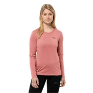 Koszulki sportowe damskie - Damska koszulka termoaktywna z długim rękawem Jack Wolfskin SKY THERMAL L/S W mineral red - XS - miniaturka - grafika 1