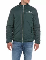 Kurtki męskie - REPLAY Męska kurtka nylonowa M8325, ciemnozielona 135, XS, Dark Green 135, XS - miniaturka - grafika 1