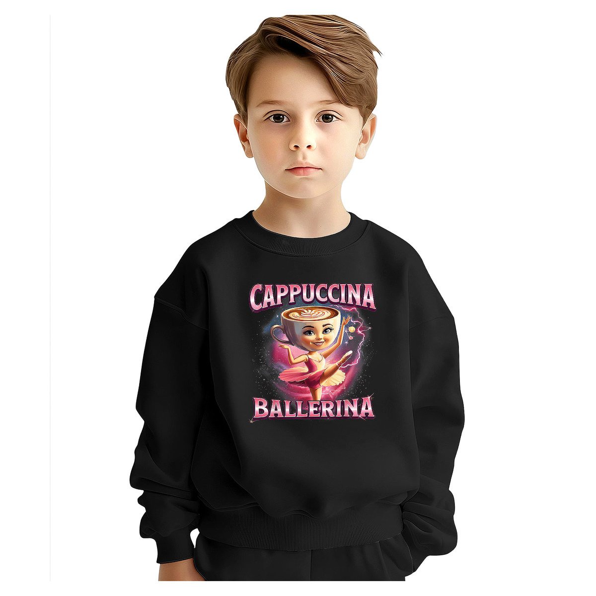 BLUZA DZIECIĘCA BRAINROT CAPPUCCINA BALLERINA 122-128 DLA DZIEWCZYNKI