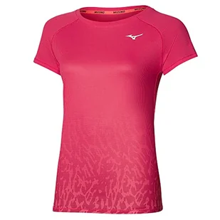 Mizuno Damska koszulka Aero Ss różany czerwony L - Koszulki i topy damskie - miniaturka - grafika 1