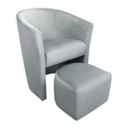 Fotele - ATOS Fotel CLUB z podnóżkiem MG17 szary - miniaturka - grafika 1