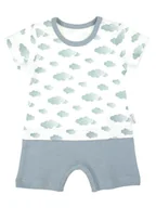 Kombinezony dla dzieci - Chłopięcy Rampers Chmurka biało-błękitny, Nicol,r.62 - miniaturka - grafika 1