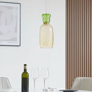 Lampa wisząca LED Lucande Fay, żółty/jasnozielony, szkło, Ø 15 cm - Lampy sufitowe - miniaturka - grafika 1
